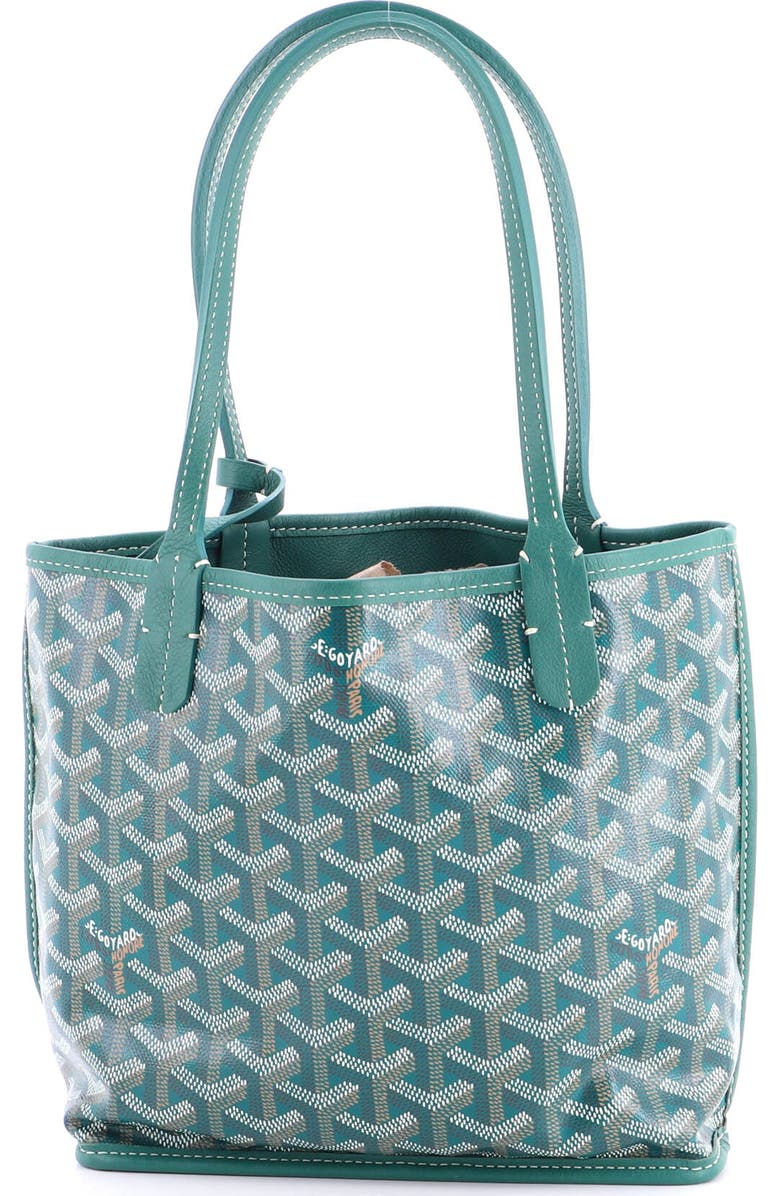 Pre-Owned Goyard Anjou Reversible Tote Coated Canvas Mini, Alternate, color, Green