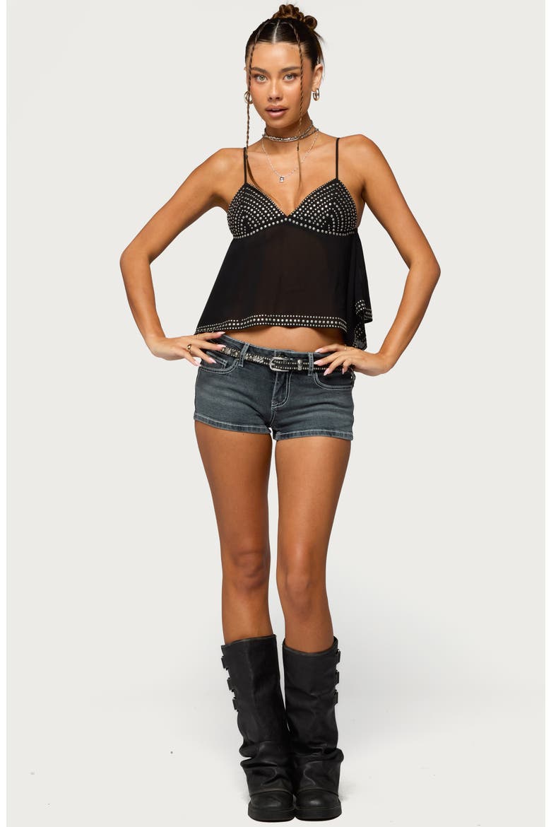 Studded Camisole, Alternate, color, BLACK