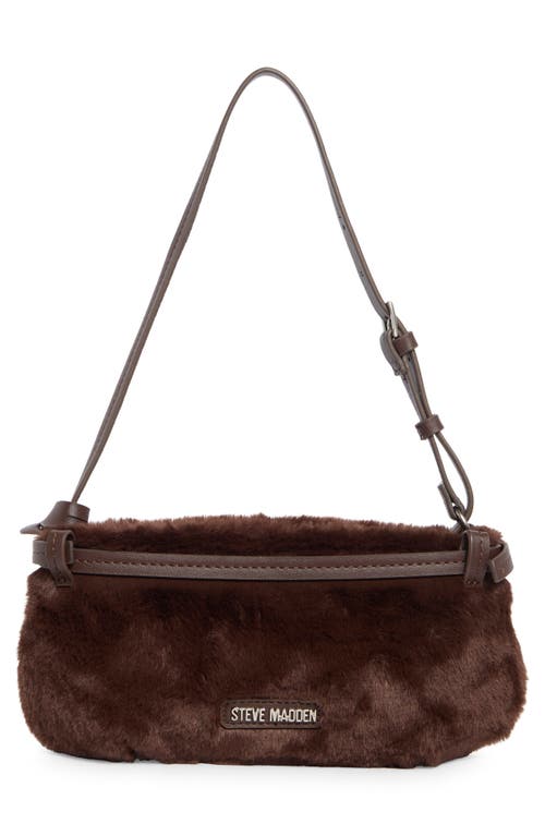 Steve Madden Storm Faux Fur Shoulder Bag In Brown
