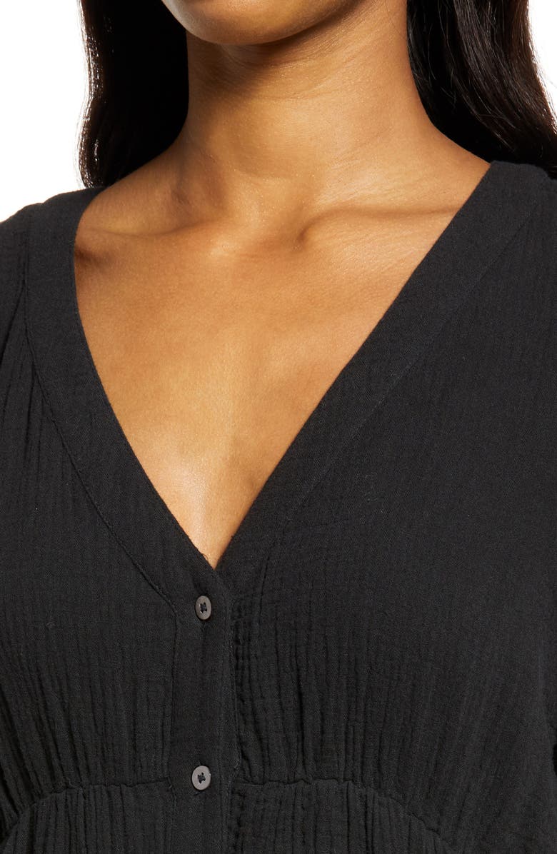 Madewell Lightspun Tiered Button Front Midi Dress, Alternate, color,