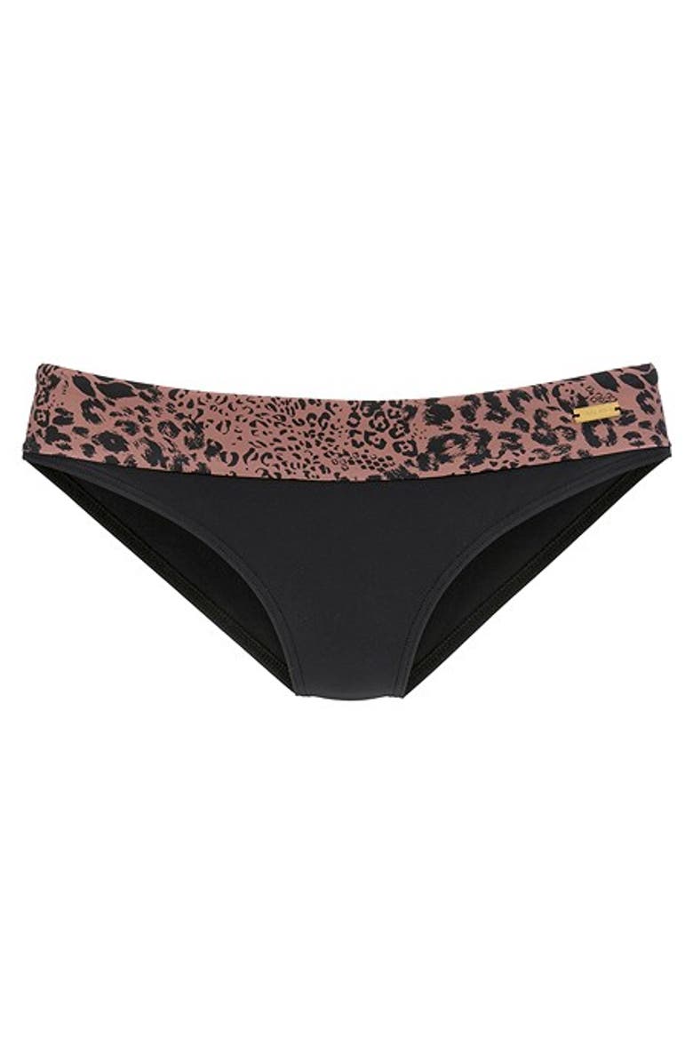LASCANA Leopard Print Fold Over Bikini Bottom, Alternate, color, Brown Print