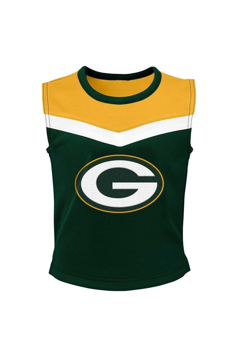Girls Youth Green Green Bay Packers Spirit Two-Piece Cheerleader Set, Alternate, color, Green