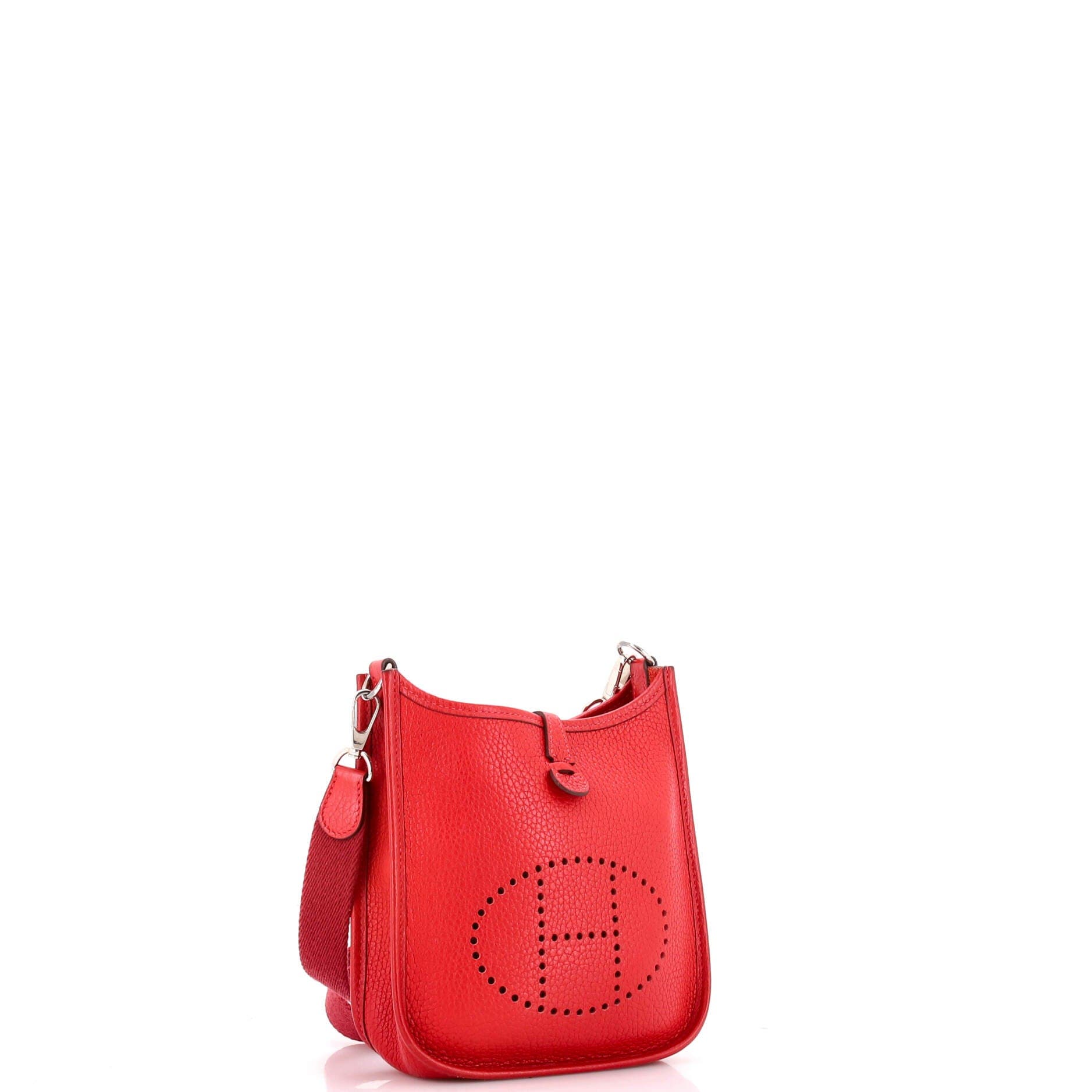 Pre-Owned Hermes Evelyne Bag Gen III Clemence TPM, Alternate, color, Rouge Vif