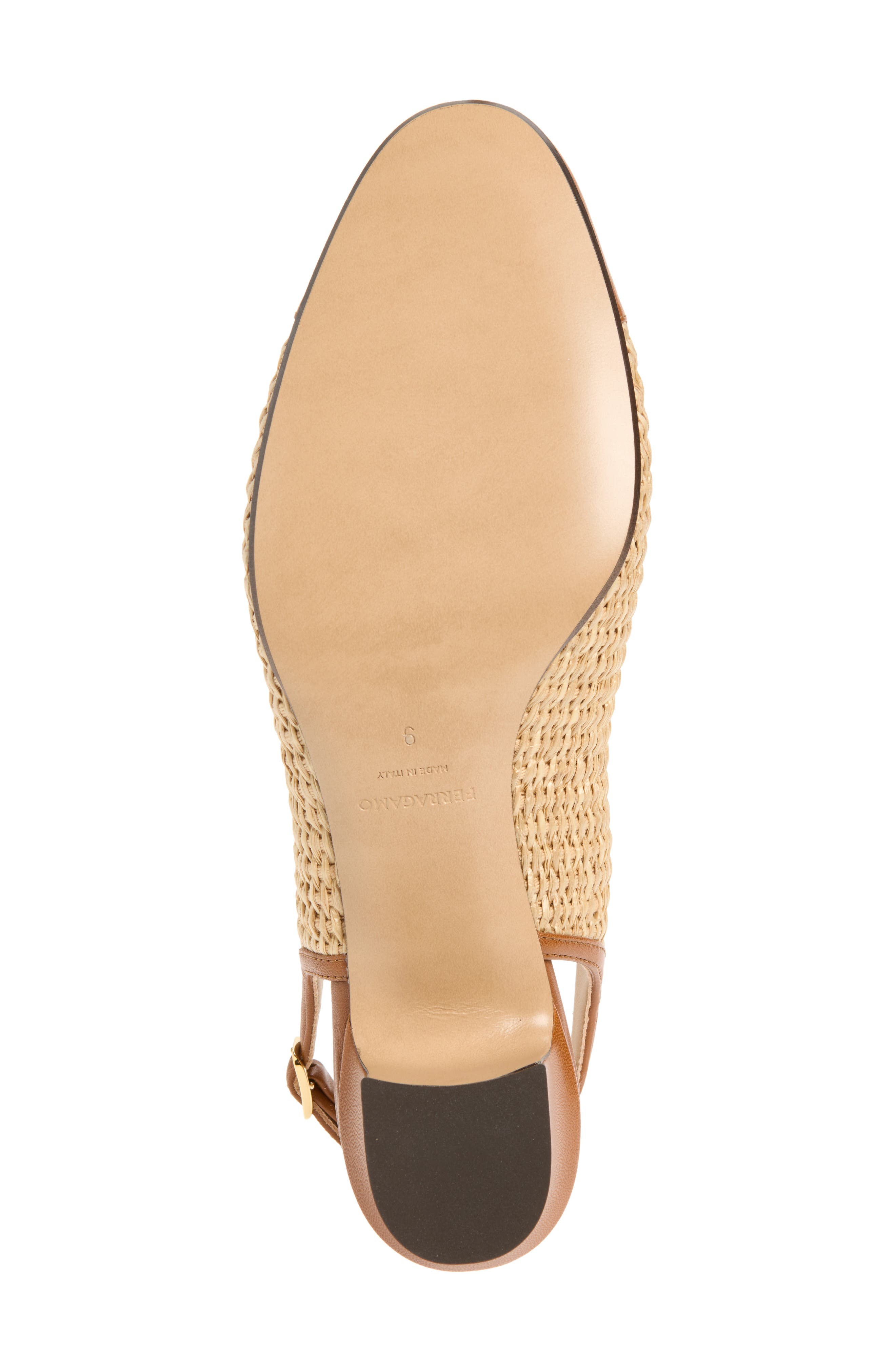 FERRAGAMO Vetty Bow Raffia Slingback Pump, Alternate, color, Naturale Biscotto