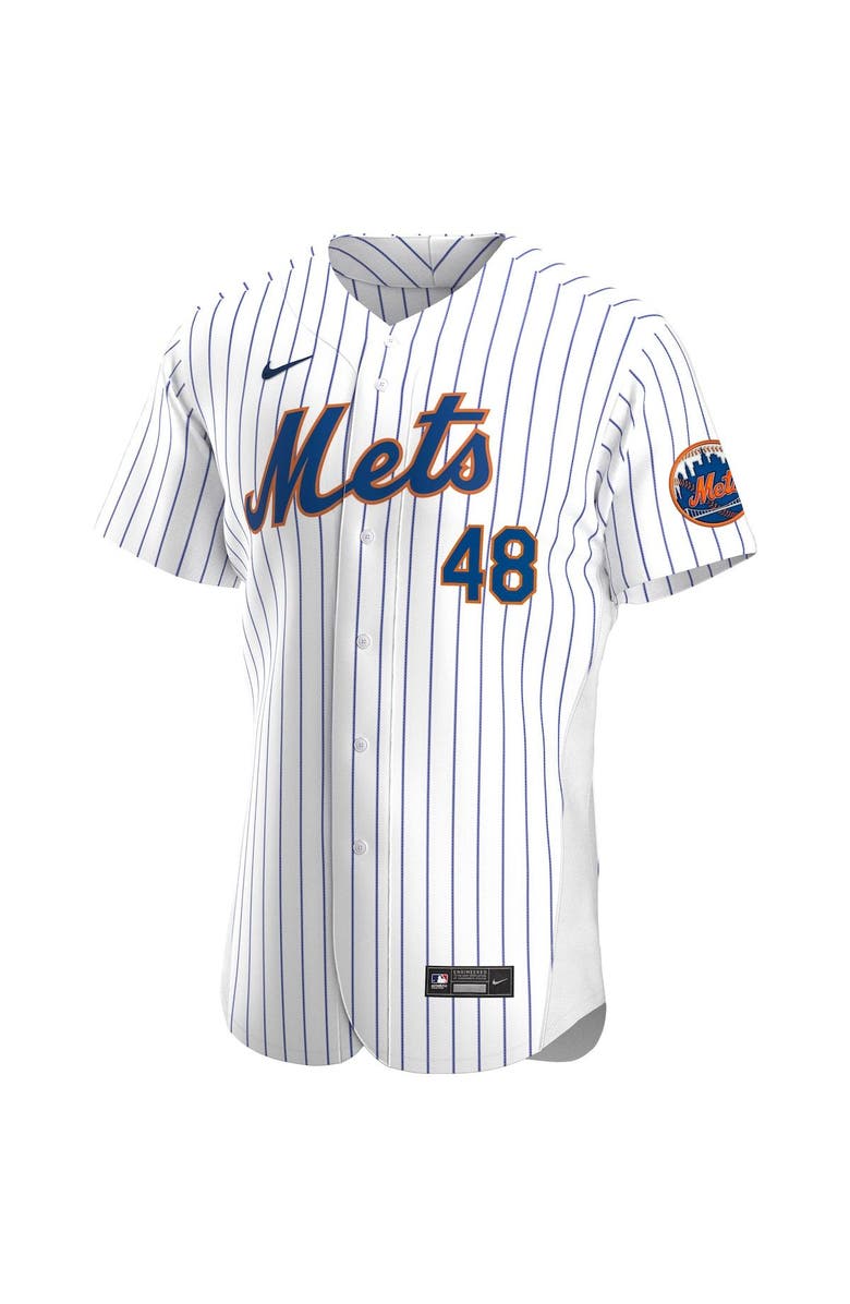 Nike Men's Nike Jacob deGrom White New York Mets Home Authentic Player Jersey, Alternate, color, 