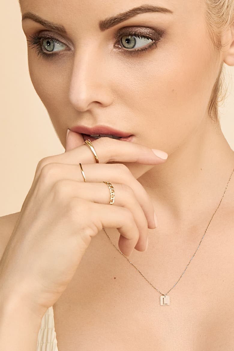 14K Yellow Gold Dainty Curb Link Ring, Alternate, color, Yellow Gold