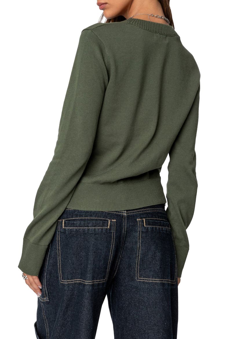 Hollie Cotton Cardigan, Alternate, color, OLIVE