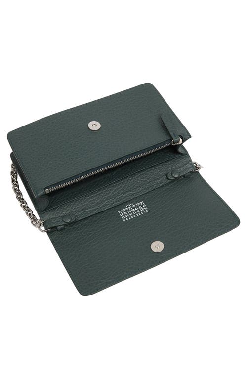 Maison Margiela Large Leather Wallet On A Chain In Green