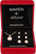 Danecraft Imitation Pearl and Cubic Zirconia Necklace and Earrings Set