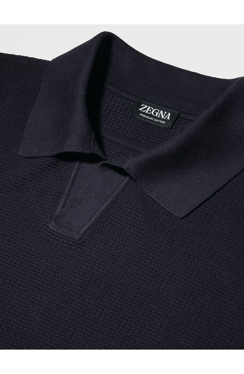 ZEGNA Waffle Knit Premium Cotton Polo Sweater, Alternate, color,