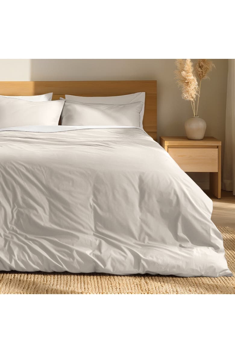 100% Organic Cotton Percale Duvet Cover and Sham Set, Alternate, color, French Beige
