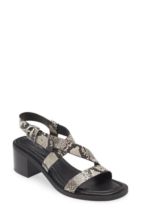 Snakeskin Embossed Slingback Sandal (Women)