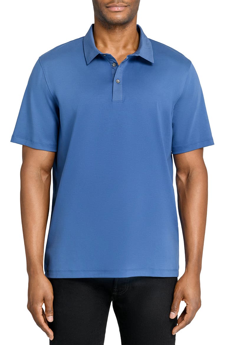 Solid Reworked Slim Fit Polo, Main, color, MED BLUE