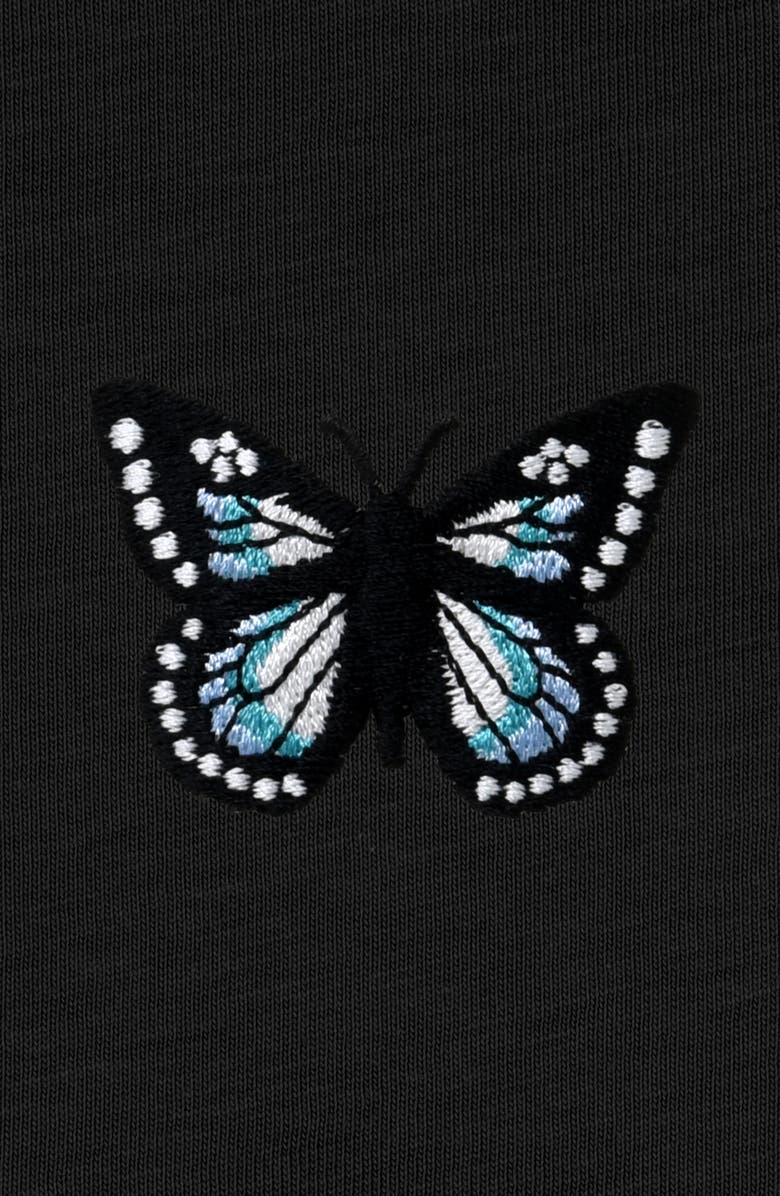 Dalix Butterfly Short Sleeve Classic Cotton Tee, Alternate, color, Black