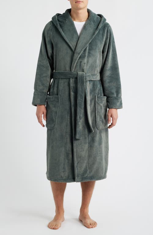 Nordstrom Fleece Hooded Robe In Green