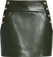 Alice + Olivia Donald Faux Leather Miniskirt
