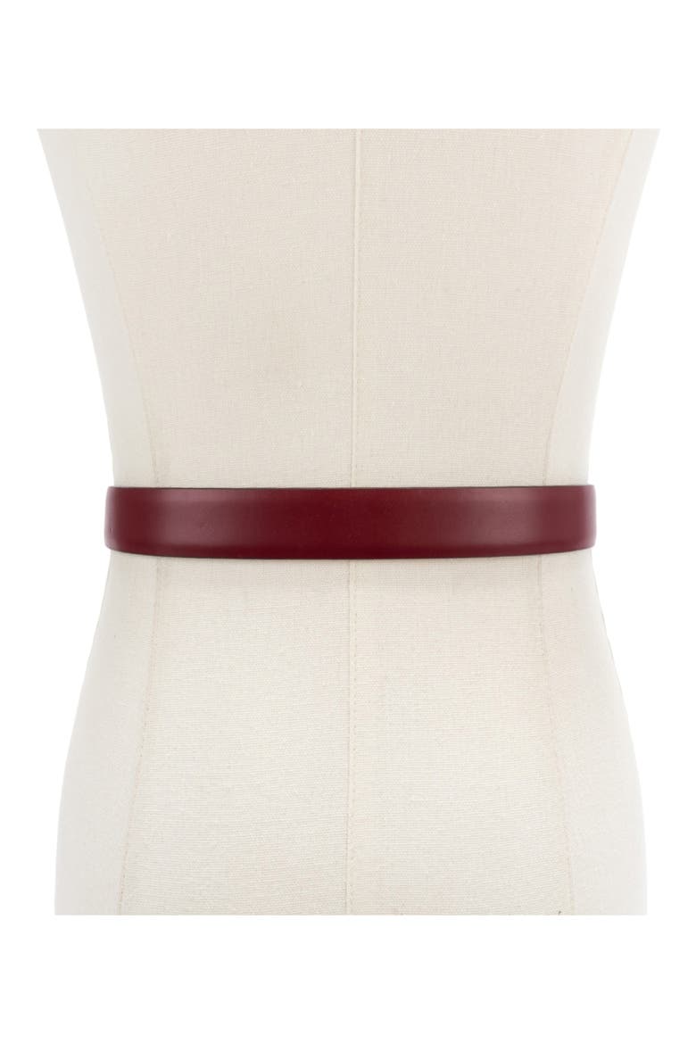 25mm Leather Slide Buckle Belt, Alternate, color, RHUBARB JAM