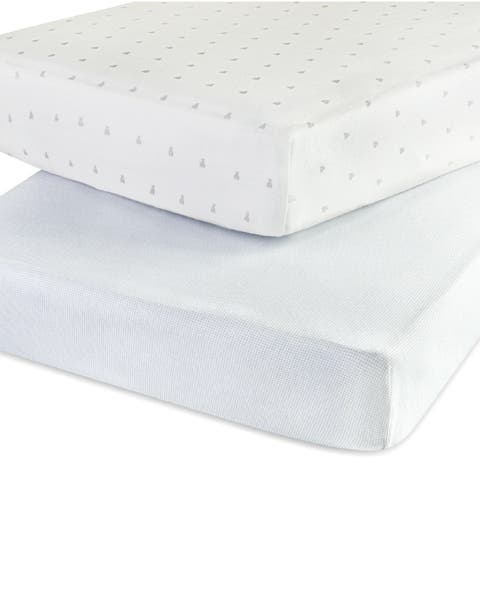 Gingham Bear Collection Baby Fitted Crib Sheets 2 Pack