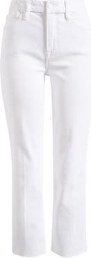 Good American Good Straight High Waist Raw Hem Straight Leg Jeans