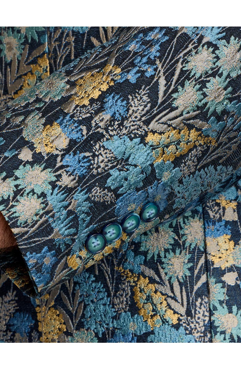 Robert Graham DXL Big & Tall  Floral Jacquard Sport Coat, Alternate, color, Navy