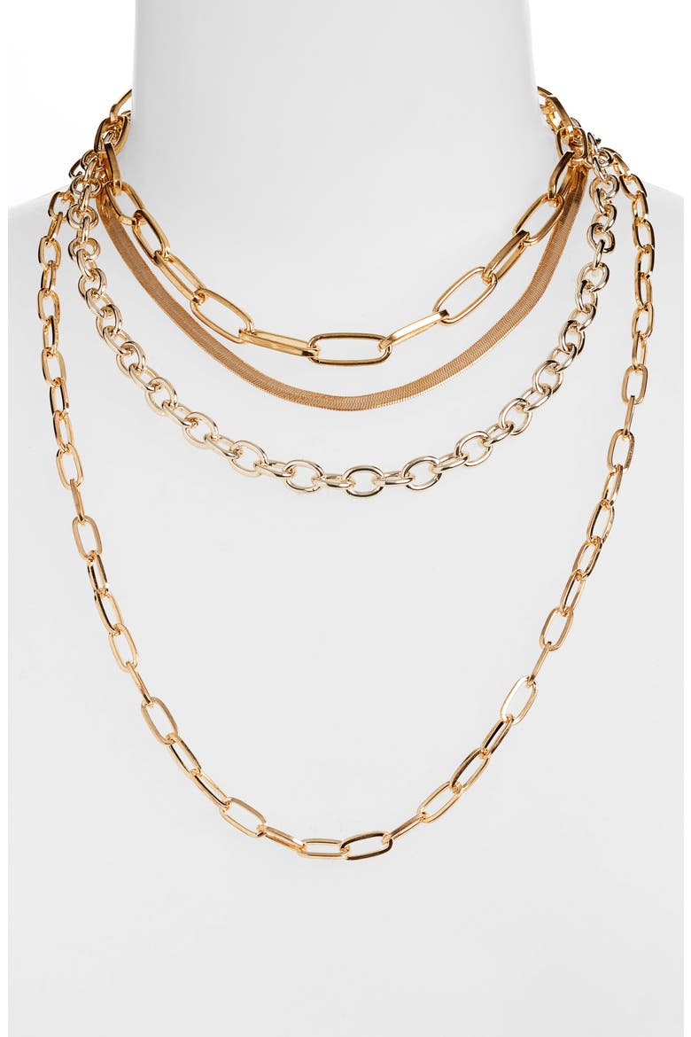 Sunday Morning Layered Necklace, Alternate, color, GOLD