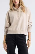 Treasure & Bond Funnel Neck Henley Sweatshirt