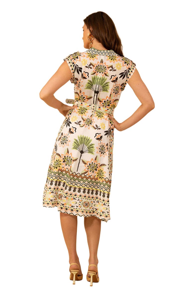 Hale Bob Daniela Midi Linen Dress, Alternate, color, 