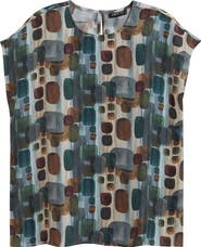 APNY Print Cap Sleeve Shell