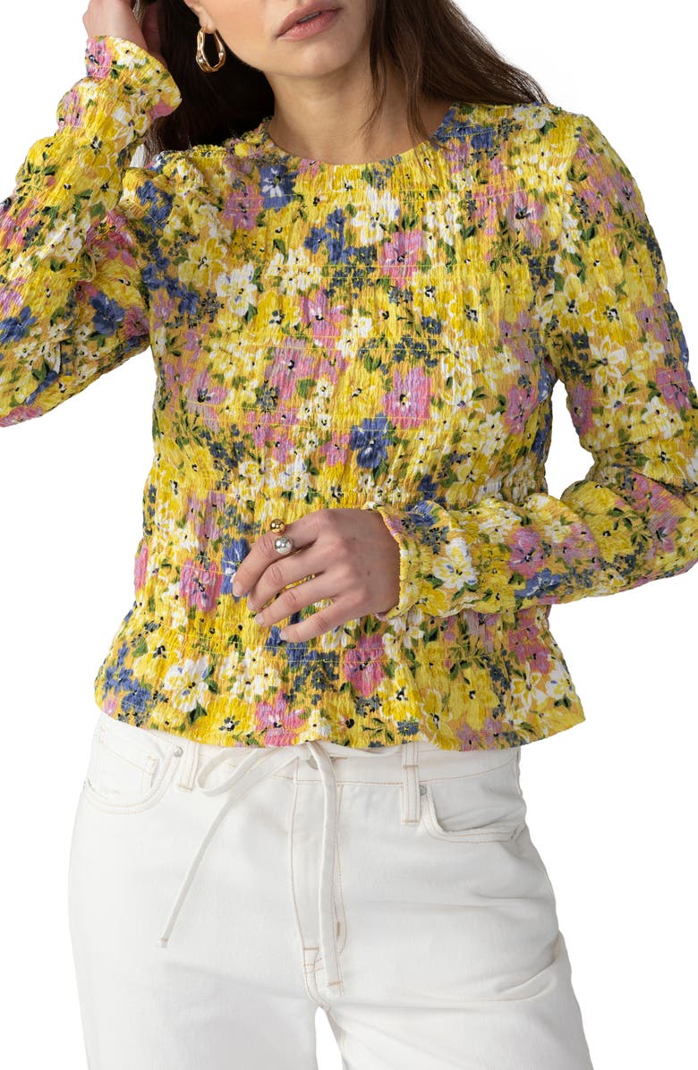 Sanctuary Floral Smocked Top, Alternate, color, 