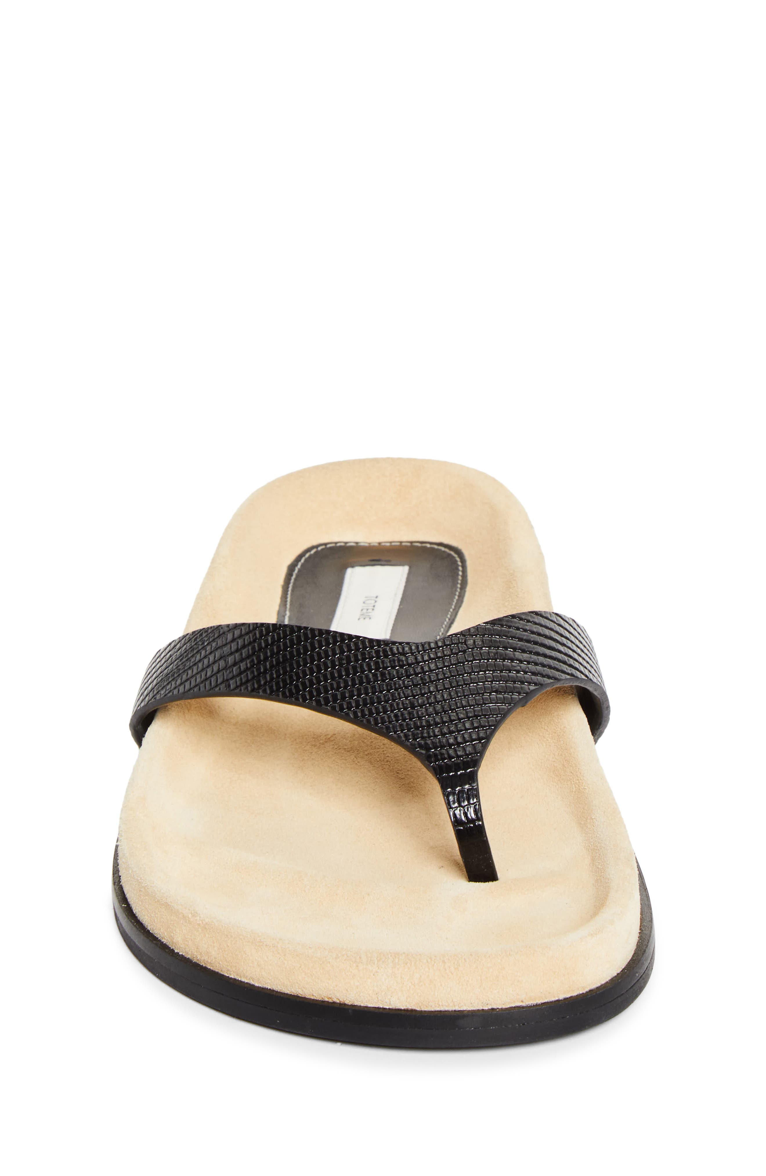 Lizard Embossed Flip Flop, Alternate, color, BEIGE/ BLACK