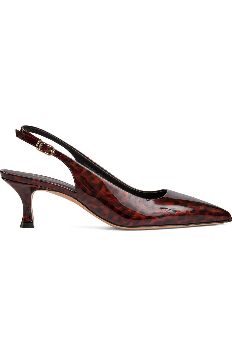 Bruno Magli Palerma Pointed Toe Kitten Heel Slingback Pump, Alternate, color, Tortoise Patent