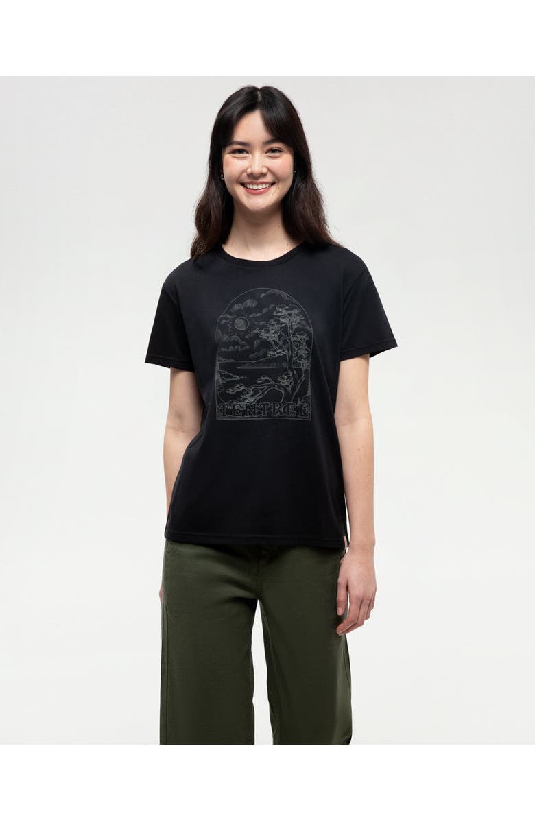 tentree Clifftop T-Shirt, Main, color, Meteorite Black/Agave Green