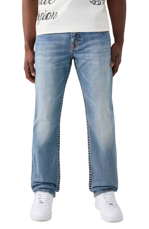 Ricky Tiger Embroidered Big T Flap Straight Jeans (Gold Arcade Medium Wash)