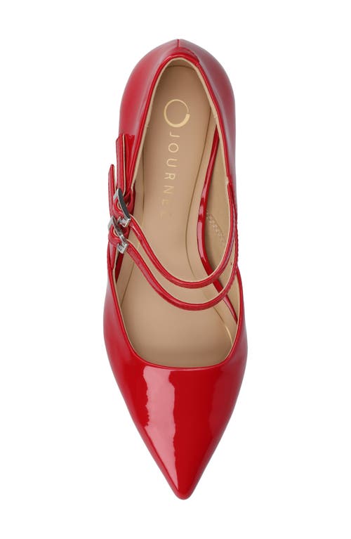 Journee Collection Journee Womens Carnation Medium And Wide Width Kitten Heel Mary Jane Pumps In Red