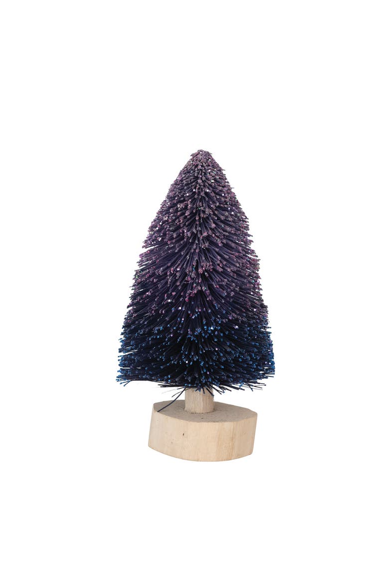 Bottle Brush Tree on Wood Base, Main, color, Purple