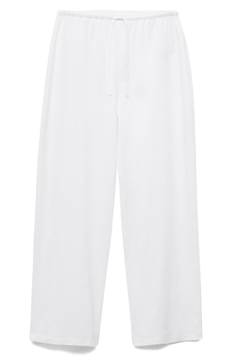 MANGO Cotton Drawstring Pants, Main, color, White