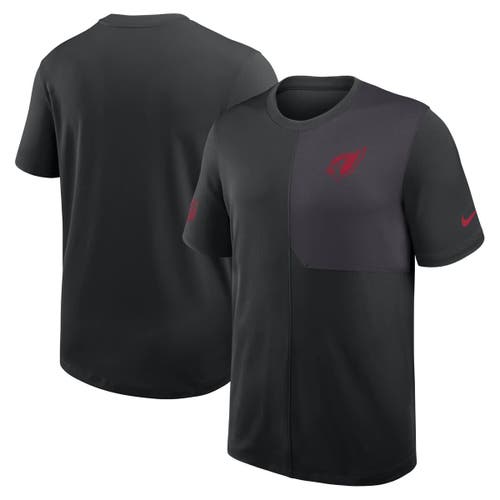 Nike Black Arizona Cardinals Sideline Uv Performance Coach Shirt In Gray