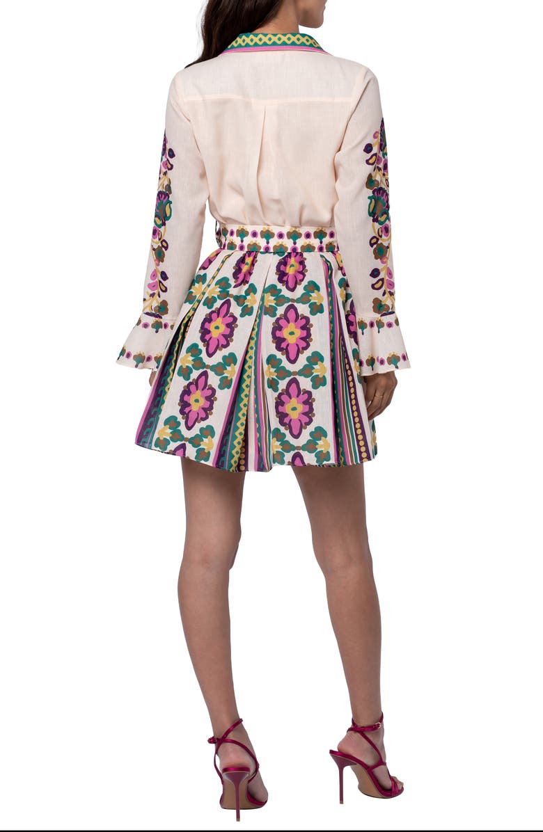 CIEBON Maris Mixed Print Long Sleeve Shirtdress, Alternate, color, Cream Multi
