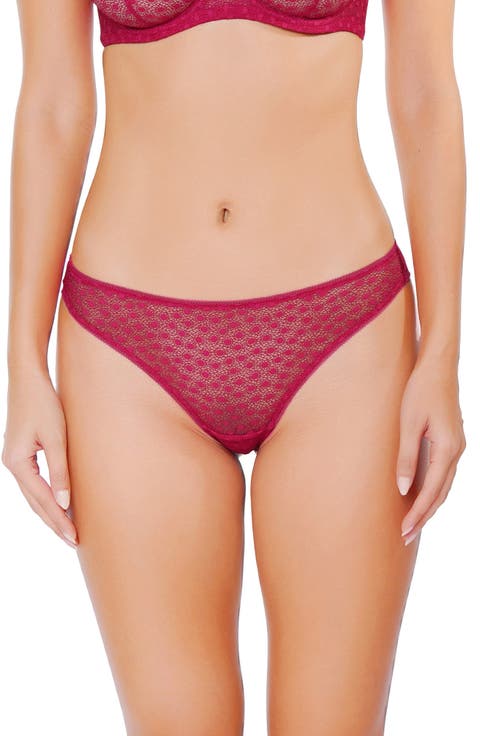 Daisy Cerise Lace & Mesh Tanga
