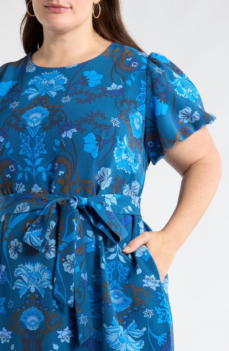 SUGARLIPS Palmate Floral Senidy Puff Sleeve Maxi Dress, Alternate, color,