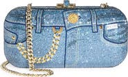 JUDITH LEIBER COUTURE Slide Jeans Crystal Embellished Clutch