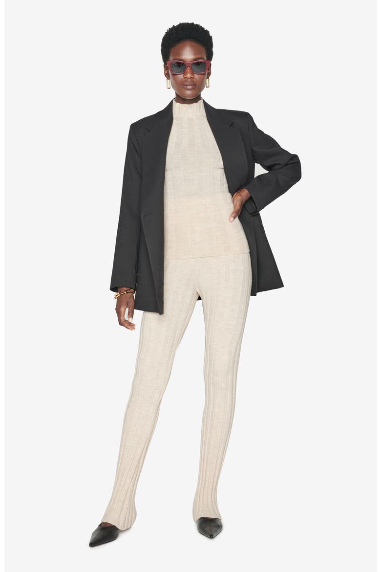 Val Ribbed Wool Leggings, Alternate, color, CREAM