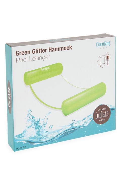Green Glitter Hammock Pool Float