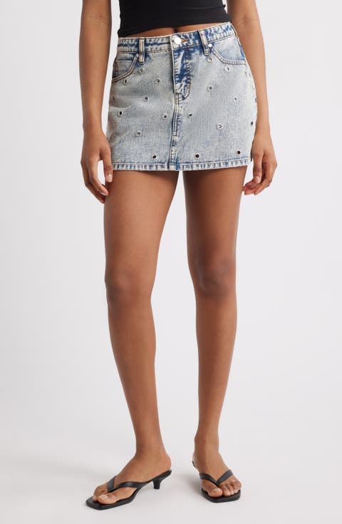 Ambar Grommet Denim Miniskirt