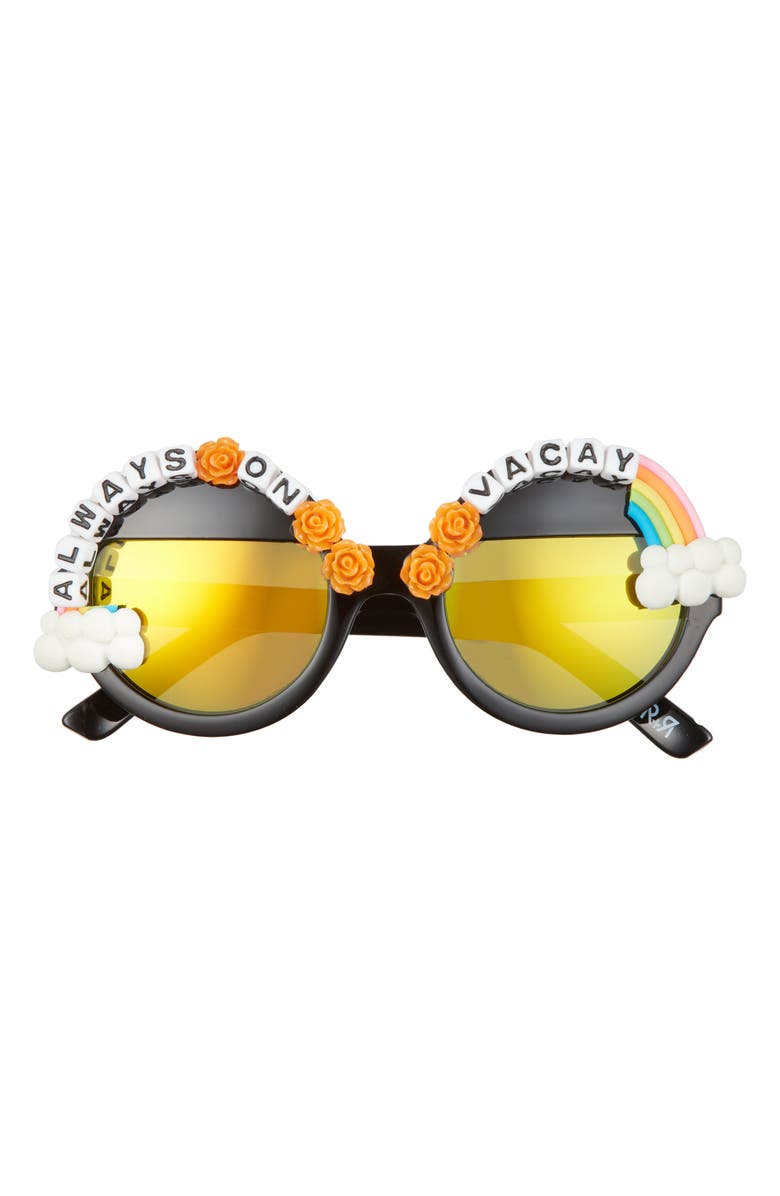 Rad + Refined Always On Vacay 50mm Round Polarized Sunglasses, Main, color, Orange