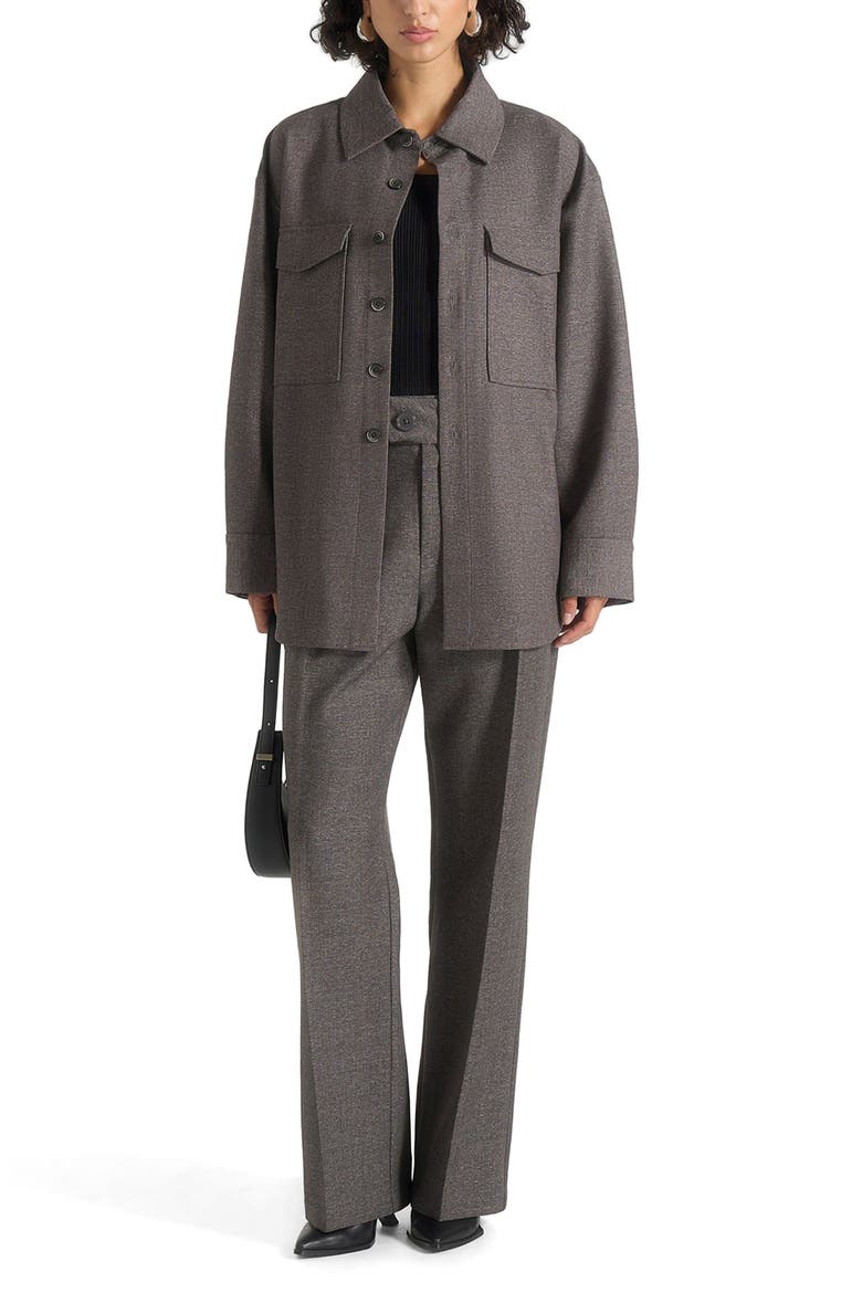 Joy Tailored Oversized Shirt, Alternate, color, Grey Marl