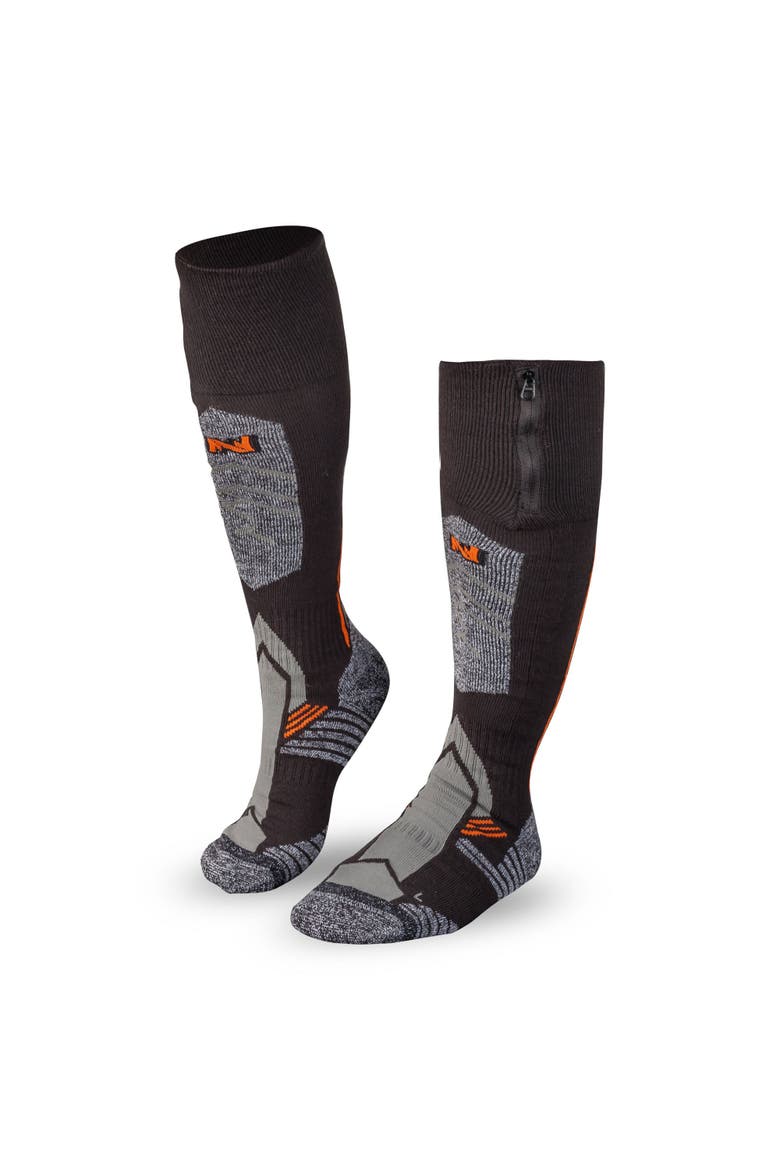 Pro Compression Heated Wool Ski Socks, Alternate, color, Black