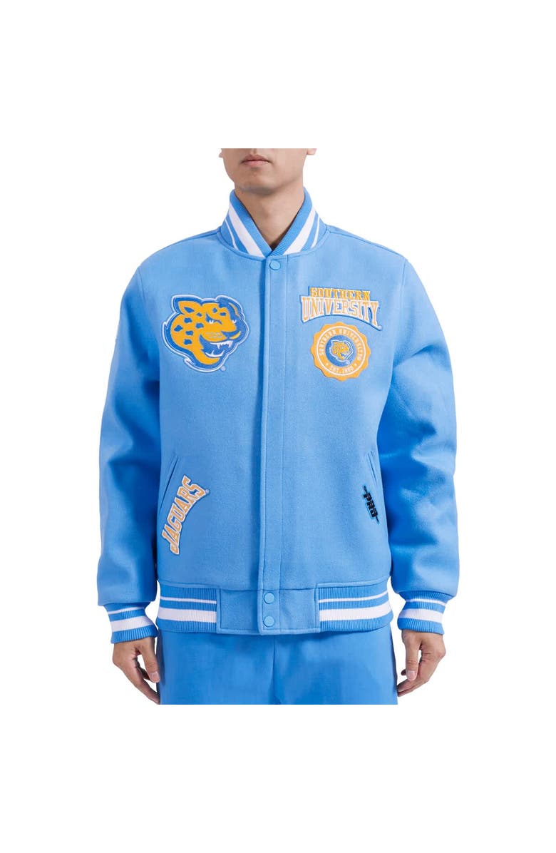 PRO STANDARD Men's Pro Standard Light Blue Southern University Jaguars Crest Wool Full-Zip Jacket, Alternate, color, Light Blue