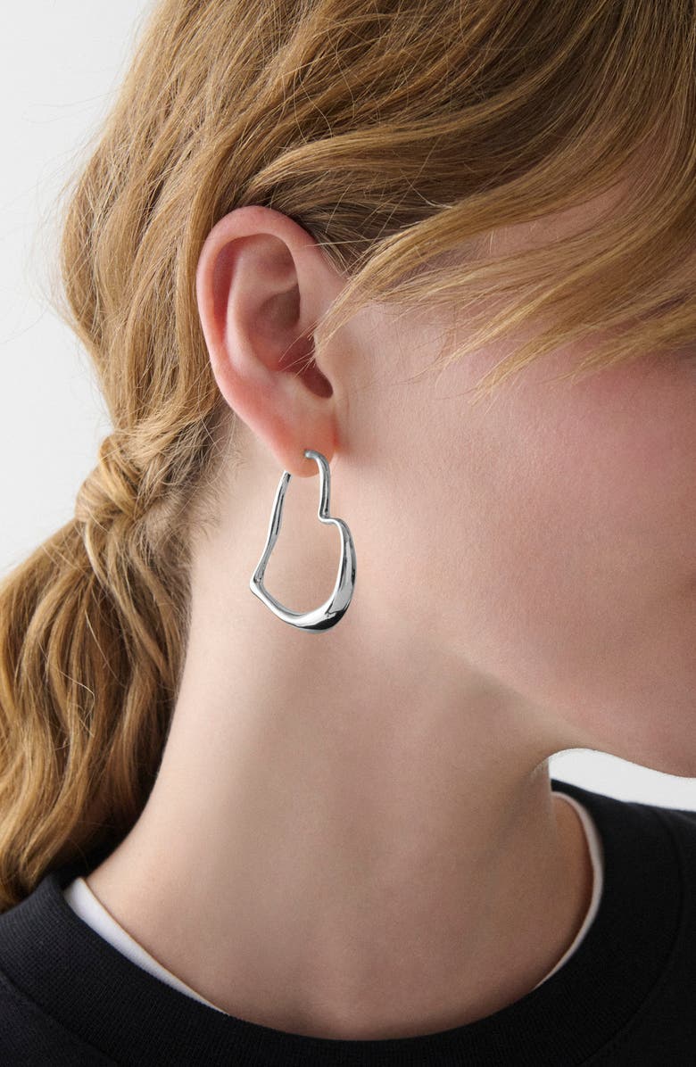 Kate Spade New York heart hoop earrings, Alternate, color, Silver