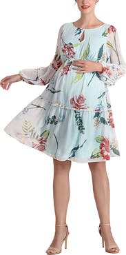 Kimi & Kai Aliz Long Sleeve Maternity Babydoll Dress